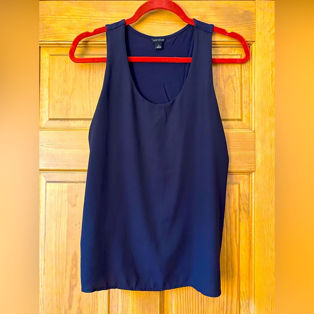 Ann Taylor Navy Blue Scoop Neck Tank